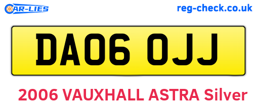 DA06OJJ are the vehicle registration plates.
