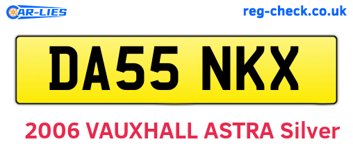 DA55NKX are the vehicle registration plates.