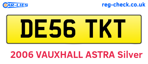 DE56TKT are the vehicle registration plates.