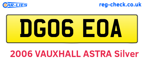 DG06EOA are the vehicle registration plates.