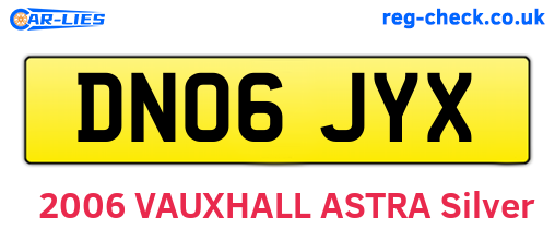 DN06JYX are the vehicle registration plates.