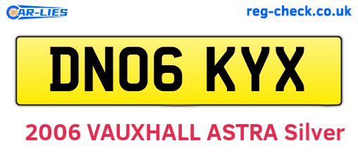 DN06KYX are the vehicle registration plates.