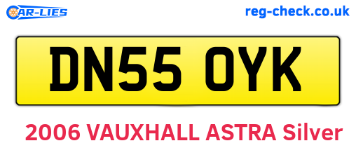 DN55OYK are the vehicle registration plates.