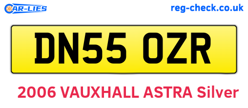 DN55OZR are the vehicle registration plates.