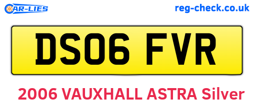 DS06FVR are the vehicle registration plates.