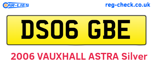 DS06GBE are the vehicle registration plates.