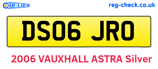 DS06JRO are the vehicle registration plates.