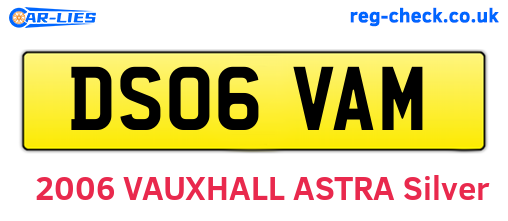DS06VAM are the vehicle registration plates.