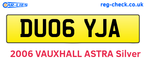 DU06YJA are the vehicle registration plates.