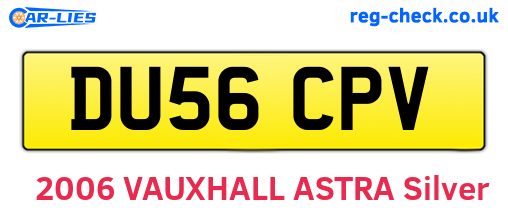 DU56CPV are the vehicle registration plates.