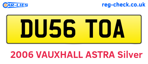 DU56TOA are the vehicle registration plates.
