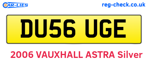 DU56UGE are the vehicle registration plates.