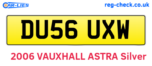 DU56UXW are the vehicle registration plates.