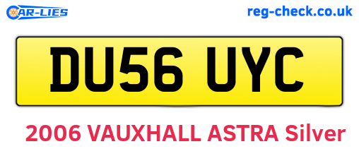 DU56UYC are the vehicle registration plates.