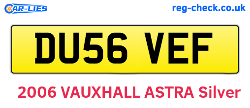 DU56VEF are the vehicle registration plates.