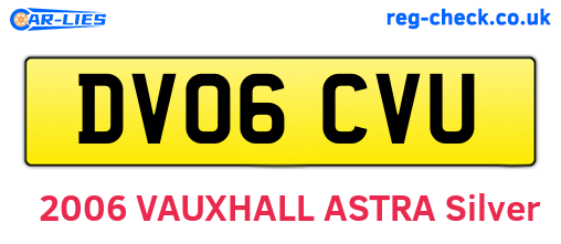 DV06CVU are the vehicle registration plates.
