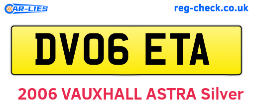 DV06ETA are the vehicle registration plates.