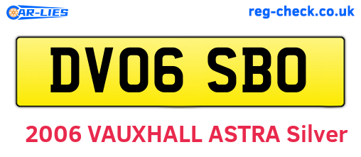 DV06SBO are the vehicle registration plates.