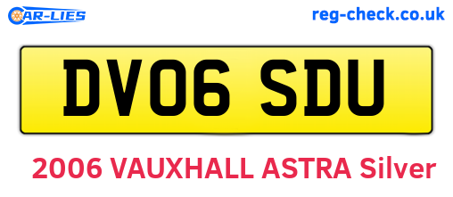 DV06SDU are the vehicle registration plates.