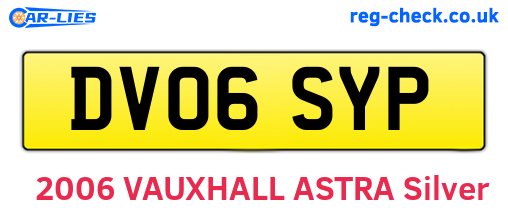 DV06SYP are the vehicle registration plates.