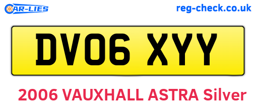 DV06XYY are the vehicle registration plates.