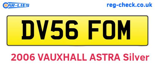 DV56FOM are the vehicle registration plates.