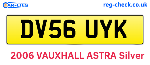 DV56UYK are the vehicle registration plates.