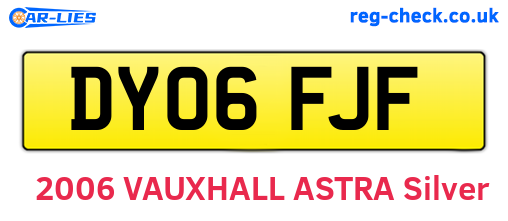 DY06FJF are the vehicle registration plates.