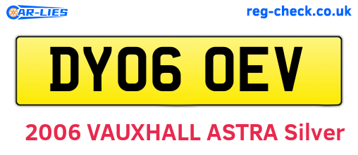 DY06OEV are the vehicle registration plates.