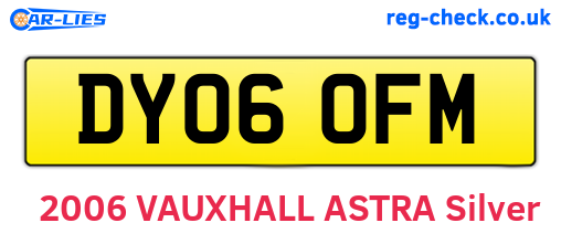 DY06OFM are the vehicle registration plates.