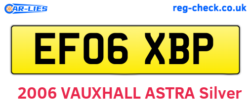 EF06XBP are the vehicle registration plates.