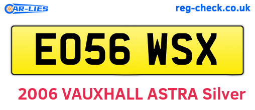EO56WSX are the vehicle registration plates.