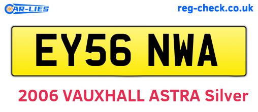 EY56NWA are the vehicle registration plates.