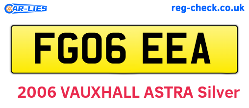 FG06EEA are the vehicle registration plates.
