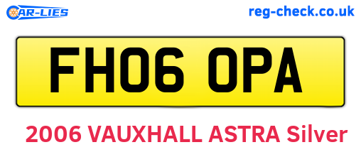 FH06OPA are the vehicle registration plates.
