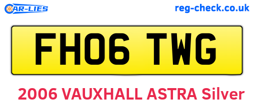 FH06TWG are the vehicle registration plates.