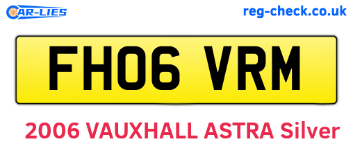 FH06VRM are the vehicle registration plates.