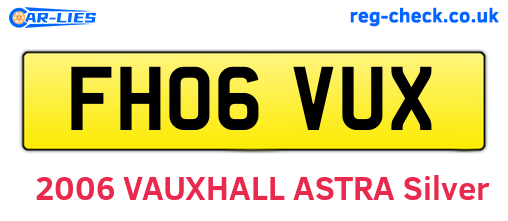 FH06VUX are the vehicle registration plates.