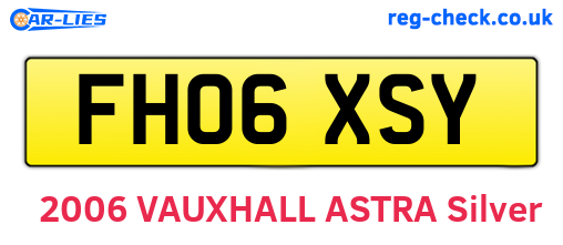 FH06XSY are the vehicle registration plates.