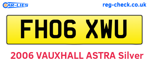 FH06XWU are the vehicle registration plates.