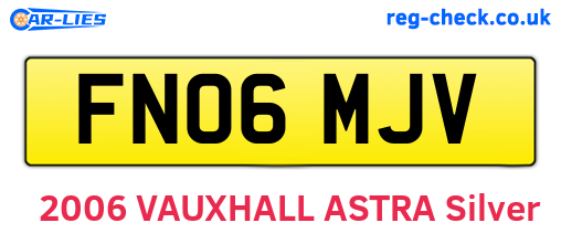 FN06MJV are the vehicle registration plates.