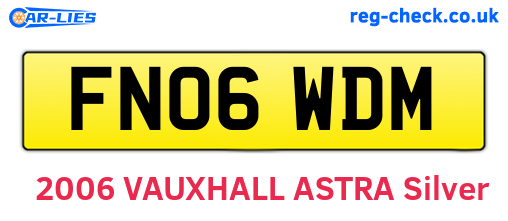 FN06WDM are the vehicle registration plates.
