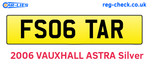FS06TAR are the vehicle registration plates.