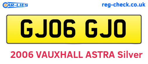GJ06GJO are the vehicle registration plates.