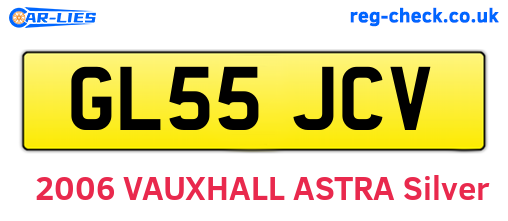GL55JCV are the vehicle registration plates.