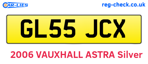 GL55JCX are the vehicle registration plates.
