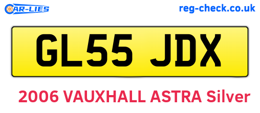 GL55JDX are the vehicle registration plates.