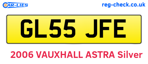 GL55JFE are the vehicle registration plates.