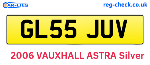 GL55JUV are the vehicle registration plates.