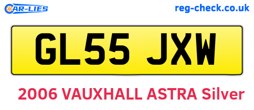 GL55JXW are the vehicle registration plates.